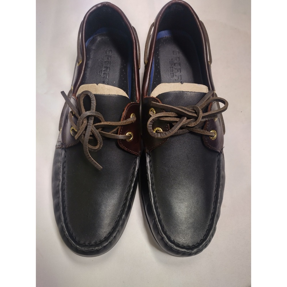 Sperry Top-Sider Authentic Original 2-Eye Boat Shoes Mens 11.5 Black Burgundy